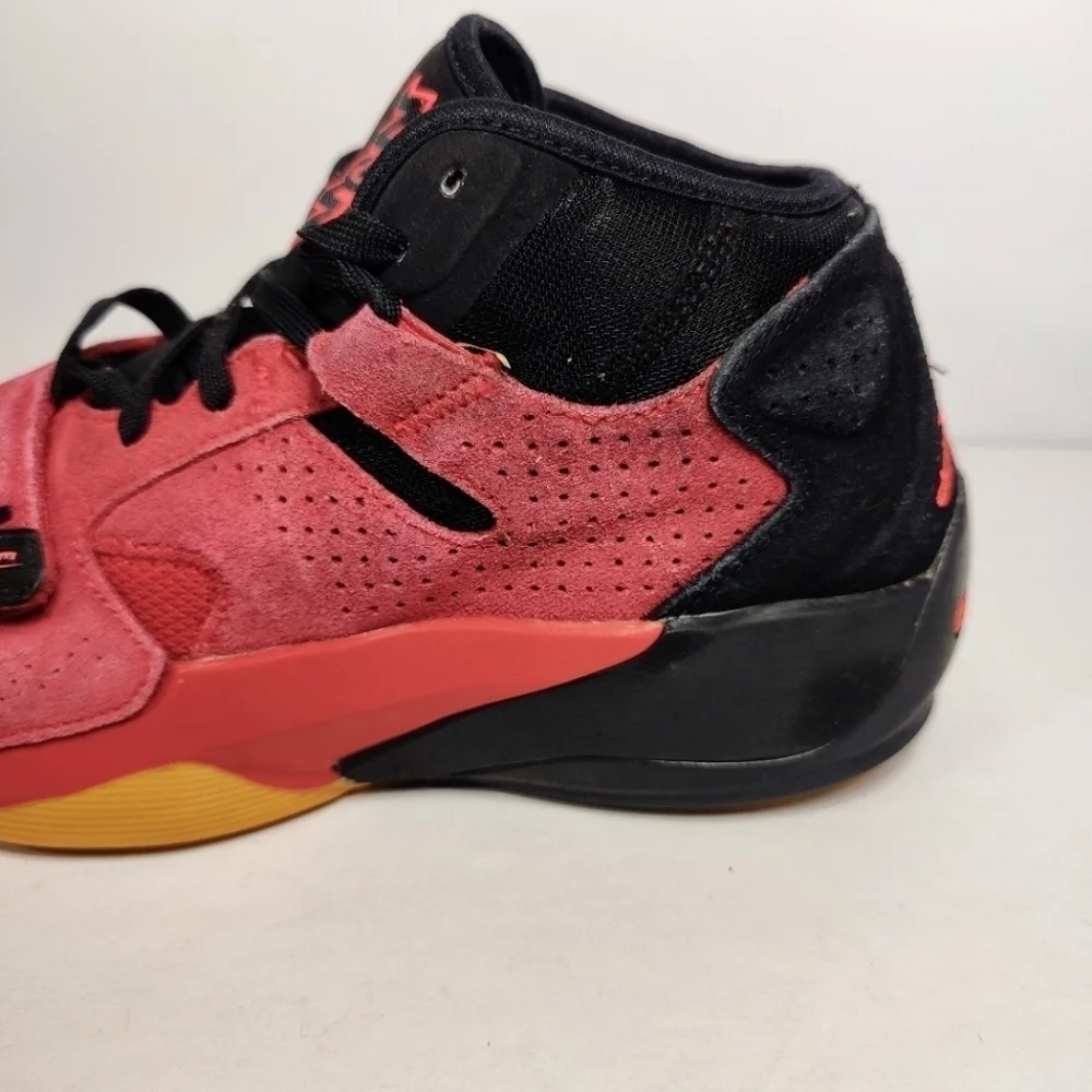 Jordan Zion 2 Red Black Suede Gum Basketball Sneaker Men's Shoe Size 8